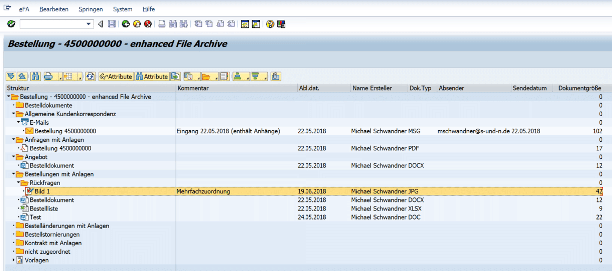 eFA – enhanced File Archive